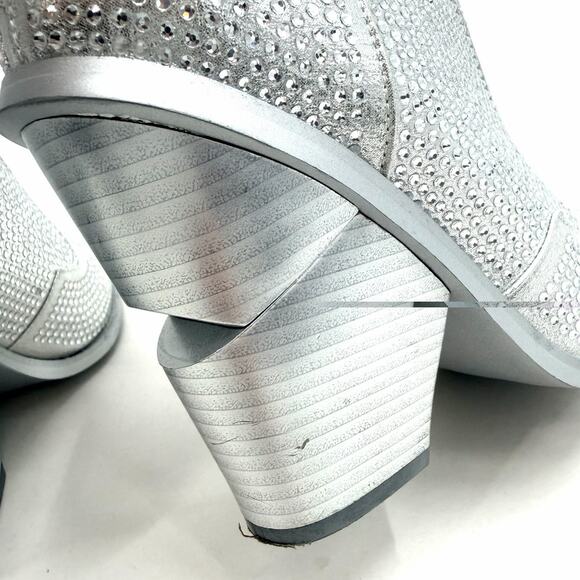 Azalea Wang Soulard Silver Rhinestone Bling Cowgirl Western Boots Womens 8.5 - Picture 8 of 12